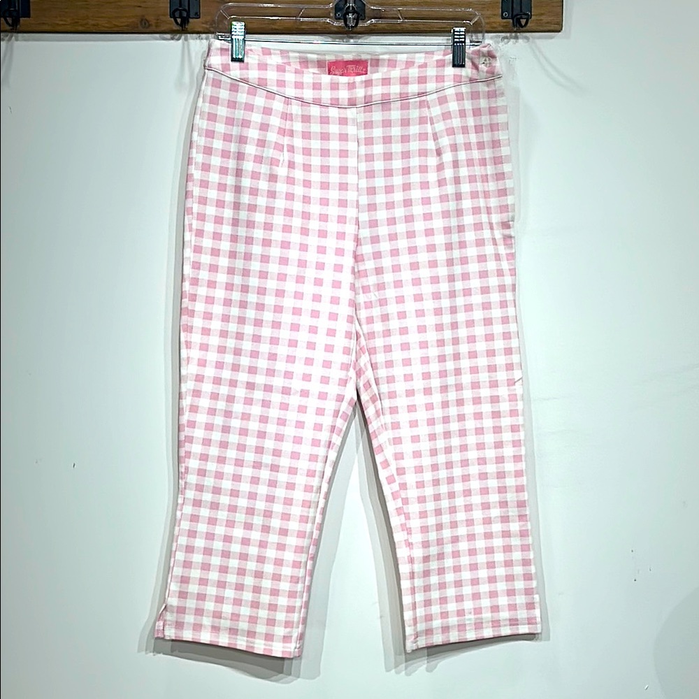 Dolls Kill Pink Gingham Cropped Pant
